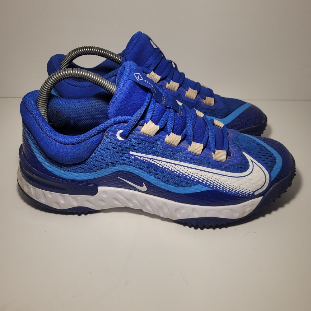 Nike Baseball Alpha Huarache Elite 4 Turf Cleats Royal Blue White DJ6523-414
